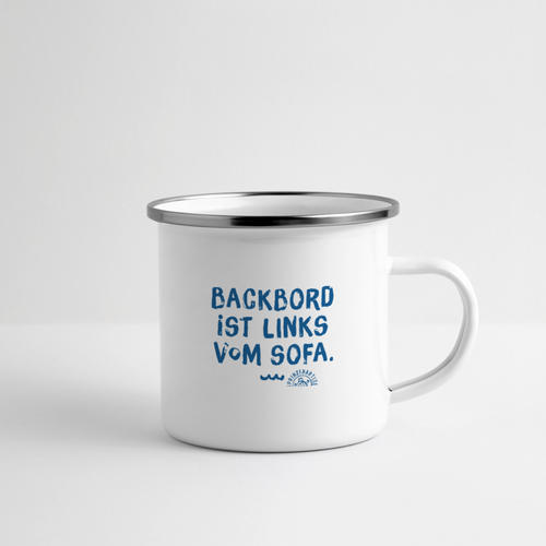 Backbord – Maritime Emaille-Tasse für Meerliebhaber - Weiß